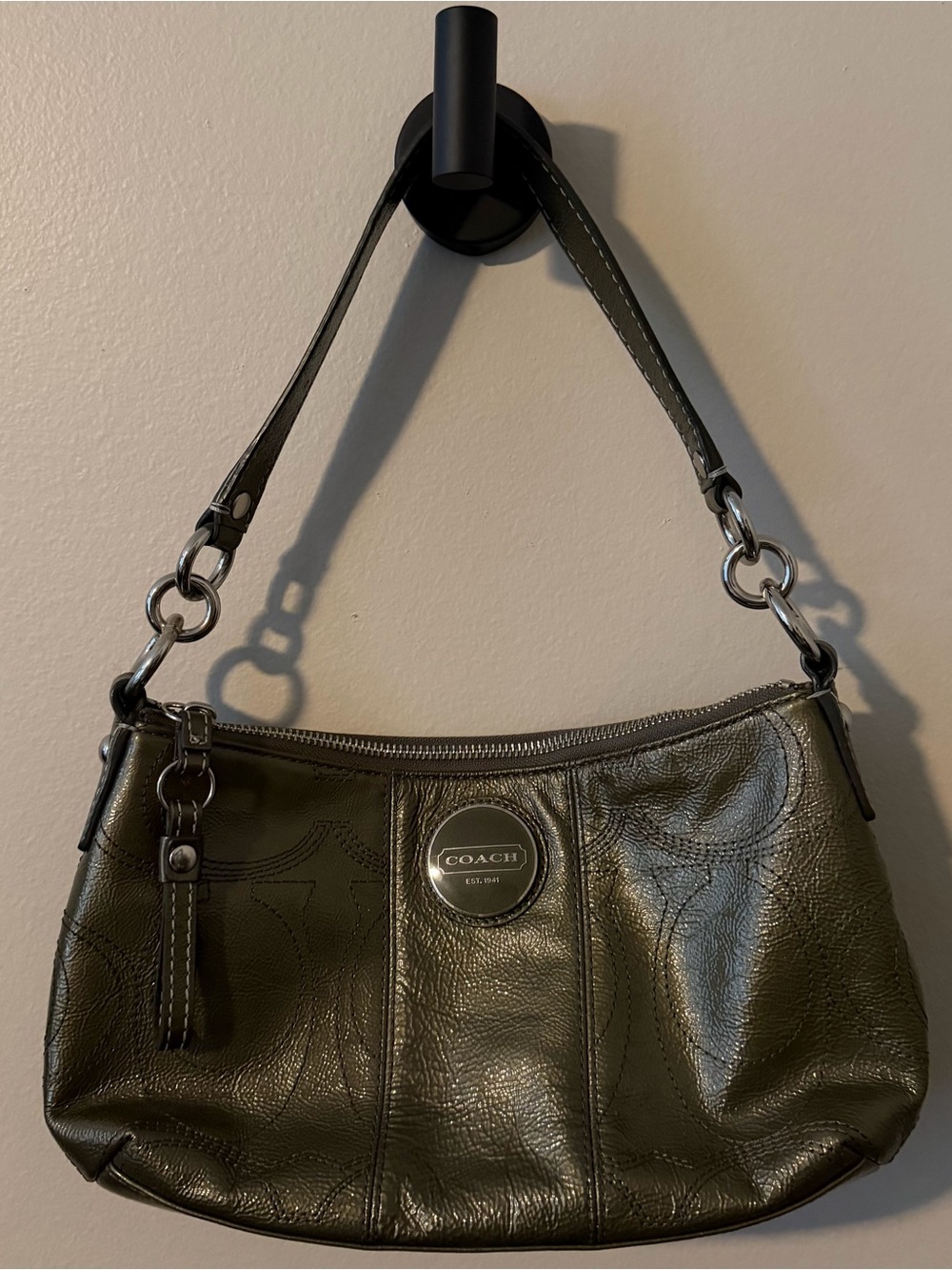 Authentic Coach Small Metallic Hobo Pouch Bag